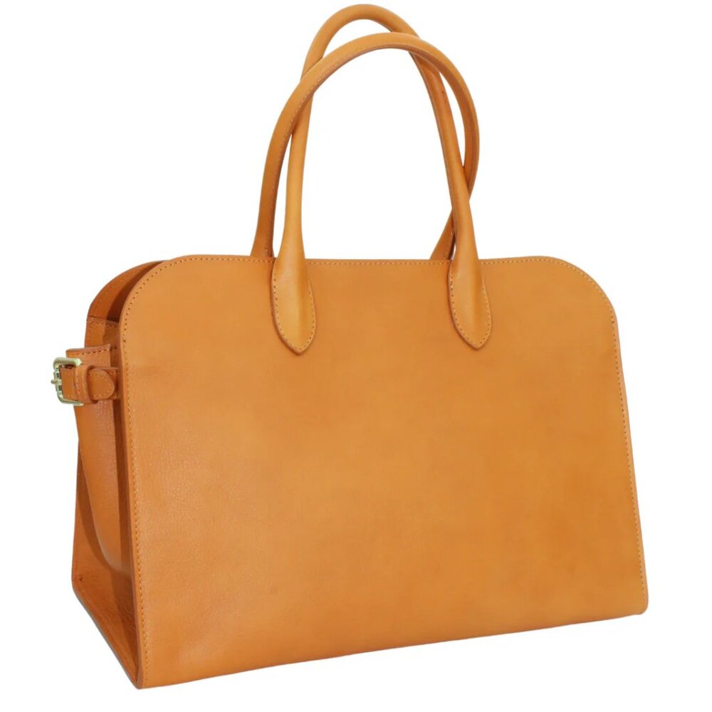 NWT ✅ Claudia Firenze Italian Leather Caramel Satchel ANNA LOU ✨ NEW WITH TAG